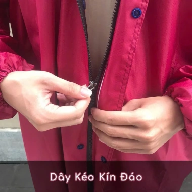 Áo mưa dây kéo nam nữ vải da cá cao cấp, chống thấm, nút bấm, đa màu, đa size - 109k