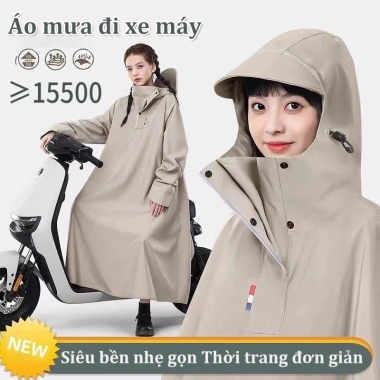 Áo mưa đi xe máy bít kín chống thấm – Siêu bền nhẹ gọn, thời trang đa màu, 194.635₫