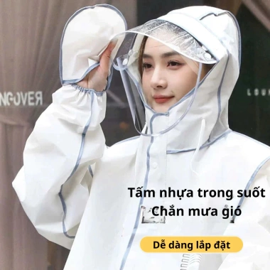 Áo Mưa DIDOOGLT Gấu Nice Chống Thấm, Kính Chắn Mưa, Khoá Kéo Tiện Lợi - 109k