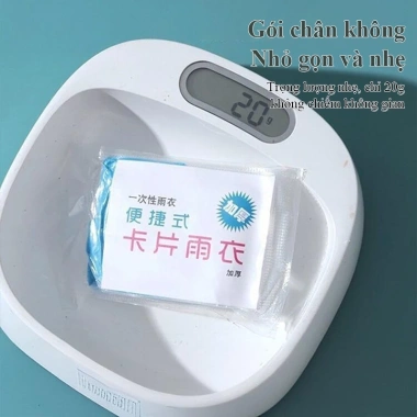 Áo mưa dùng một lần BDECOR nilon mini nén 20g - Siêu nhẹ, tiện lợi, chỉ 15.000₫
