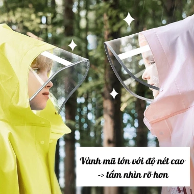 Áo Mưa EVA Cao Cấp Dáng Xòe Khóa Kéo và Cúc Bấm Cho Bé Đeo Balo AMEVA02 182k
