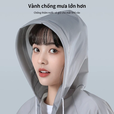 Áo Mưa EVA Cao Cấp Dùng Nhiều Lần Cho Người Lớn Chống Thấm Siêu Bền 150-185cm 2