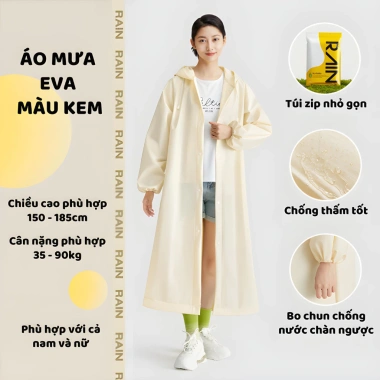 Áo mưa Eva chống thấm, thoáng khí, gọn nhẹ, giá chỉ 28.900₫ - Siêu tiện lợi 10