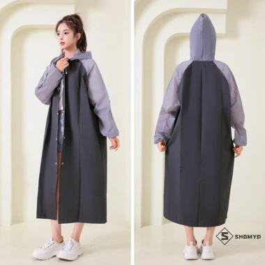 Áo mưa EVA dài cho nam nữ trẻ em, chống nước, mũ trùm đầu, thích hợp du lịch cắm trại, giá chỉ 71.172 VND