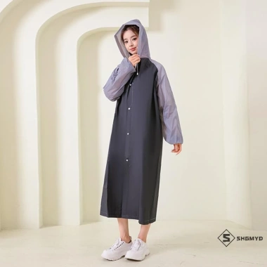 Áo mưa EVA dài cho nam nữ trẻ em, chống nước, mũ trùm đầu, thích hợp du lịch cắm trại, giá chỉ 71.172 VND