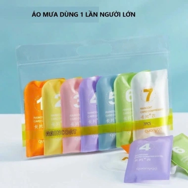 Áo mưa giấy dùng 1 lần cho người lớn, mũ nhỏ gọn tiện lợi đi học du lịch dã ngoại 19.000 VND 6