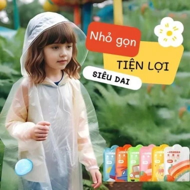 Áo Mưa Giấy Dùng Một Lần Cho Bé – Nhỏ Gọn, Bỏ Túi Tiện Lợi, Túi Đựng Đẹp, 11.250 VND 4