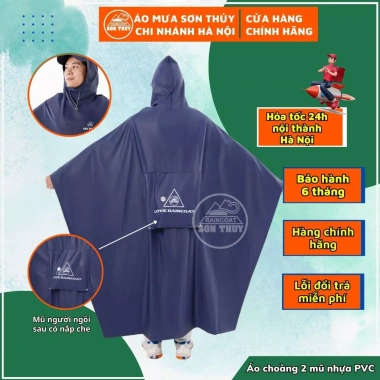 Áo Mưa Hai Mũ Nhựa PVC Chống Thấm 100% – Giá Ưu Đãi 170.000₫, Chính Hãng 3 Áo Mưa Hai Mũ Nhựa PVC Chống Thấm 100% – Giá Ưu Đãi 170.000₫, Chính Hãng 3