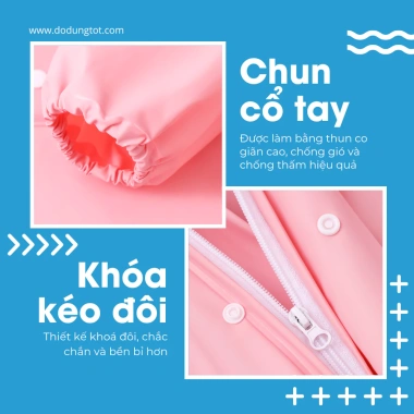 Áo mưa Happy Little Bear cho bé trai & bé gái, kèm ngăn balo EVA siêu chống thấm F19 - Giá ưu đãi 175.000 VND