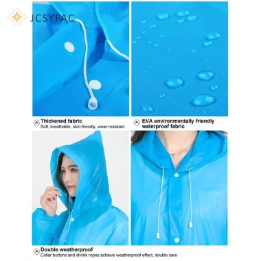 Áo mưa JCSYFAC chống thấm, thiết kế di động nhẹ, lý tưởng du lịch ngoài trời - 59.076₫