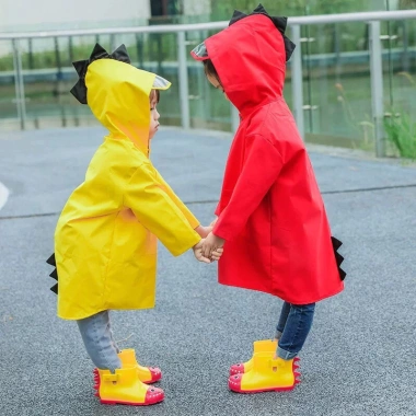 Áo Mưa Khủng Long Trẻ Em Có Mũ Kính Trong Suốt - Vải EVA Chống Thấm, Gập Gọn, Dành Cho Bé 6