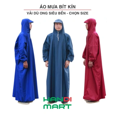 Áo mưa kín người Hasu vải dù tổ ong siêu nhẹ, chống thấm, chống tạt - 55.000đ 8