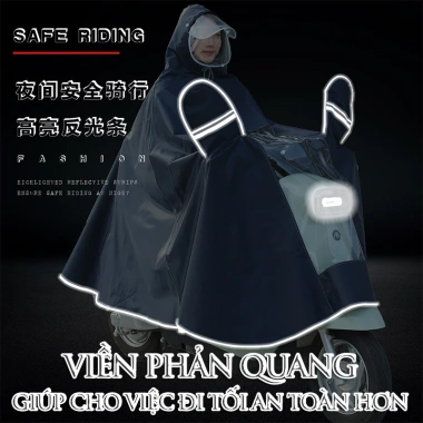 Áo mưa LD che phủ toàn thân cho xe máy, xe điện, tai gương, viền phản quang, kính chắn mưa siêu bền - Giảm còn 145.000 VND