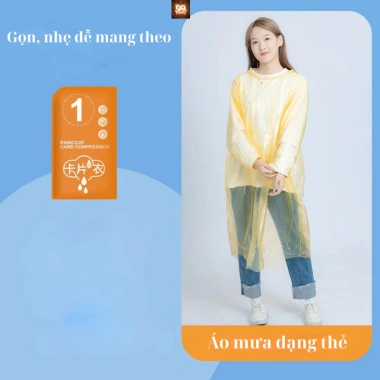 Áo mưa mini nén chân không dùng một lần, gọn nhẹ dạng thẻ, tiện lợi tái sử dụng 9.900₫