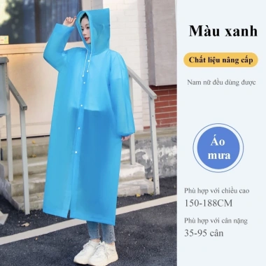 Áo mưa một người dáng dài, chất liệu chống thấm, dùng một lần – 43.000₫