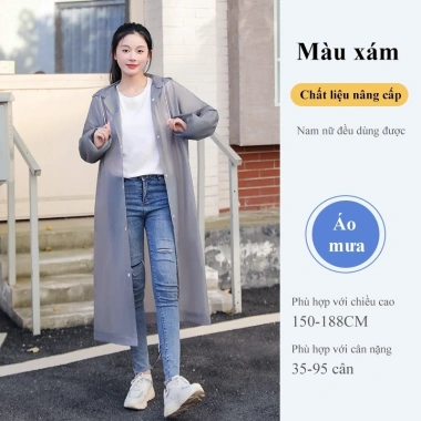 Áo mưa một người dáng dài, chất liệu chống thấm, dùng một lần – 43.000₫