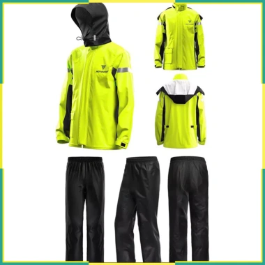 Áo mưa Motowolf chính hãng – Bộ xanh dạ quang/đen, siêu nhẹ, chống thấm, giá ưu đãi 679.000đ