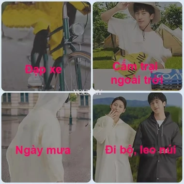 Áo mưa người lớn dày dài EVA chống nước, nhiều màu, gập gọn tiện lợi 28.998 VND