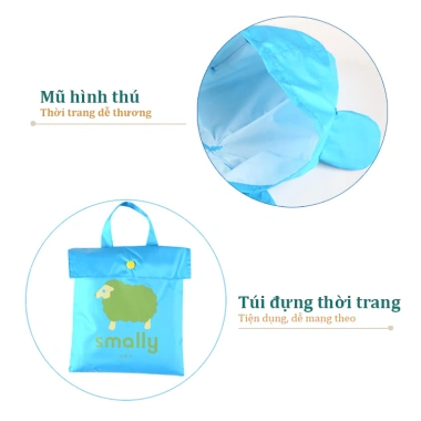 Áo mưa nhập khẩu bé 5-12 tuổi - vải cao cấp, chống thấm, họa tiết dễ thương, đeo balo, 136.000 VND