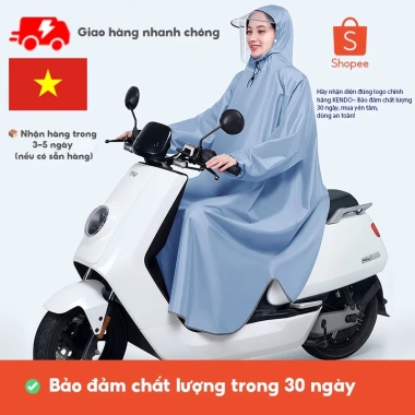 Áo Mưa Nhựa Kendo Thiết Kế Nhật Bản - Vỏ Bọc Tay, Màn Hình Ẩn, Chống Thấm