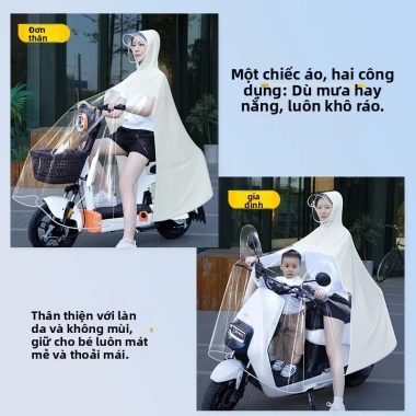 Áo Mưa Nửa Thân Trong Suốt Kèm Tấm Chắn Nước Tiện Lợi, Che Toàn Diện 108.000đ 4