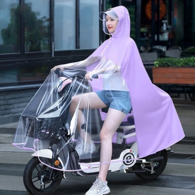 Áo mưa nửa trước trong suốt mẹ & bé, che phủ, kèm kính, giảm còn 79.000₫