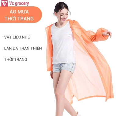 Áo mưa PEVA EVA kiểu áo khoác siêu nhẹ, chống thấm, phù hợp du lịch - Giá 41.870₫