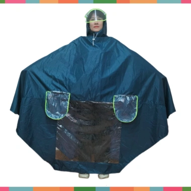Áo mưa phản quang 7XL bao phủ toàn thân, tai thỏ xỏ gương, kính chắn mưa - 128.000₫