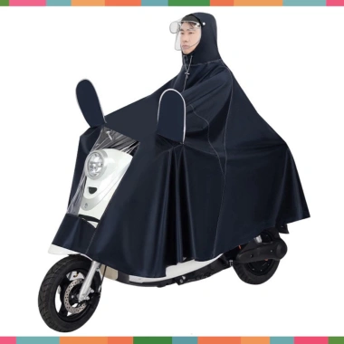 Áo mưa phản quang 7XL bao phủ toàn thân, tai thỏ xỏ gương, kính chắn mưa - 128.000₫
