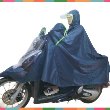 Áo mưa phản quang 7XL bao phủ toàn thân, tai thỏ xỏ gương, kính chắn mưa - 128.000₫