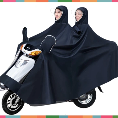 Áo mưa phản quang 7XL bao phủ toàn thân, tai thỏ xỏ gương, kính chắn mưa - 128.000₫