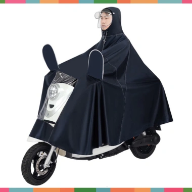 Áo mưa phản quang 7XL bao phủ toàn thân, tai thỏ xỏ gương, kính chắn mưa - 128.000₫