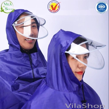 Áo Mưa Phản Quang PVC Chống Thấm, Kính Chắn Mưa, Hai Tai Thỏ Xỏ Gương - Giá ưu đãi 109k