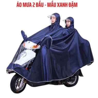 Áo Mưa Phản Quang Xe Máy 1-2 Người Che Toàn Thân + Kính Chắn Mưa Giá 82k Giảm Sốc