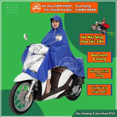 Áo mưa PVC Sơn Thủy CKA - Kiểu cánh dơi 1 mũ, giá ưu đãi 138.000đ