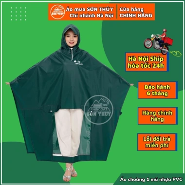 Áo mưa PVC Sơn Thủy CKA - Kiểu cánh dơi 1 mũ, giá ưu đãi 138.000đ