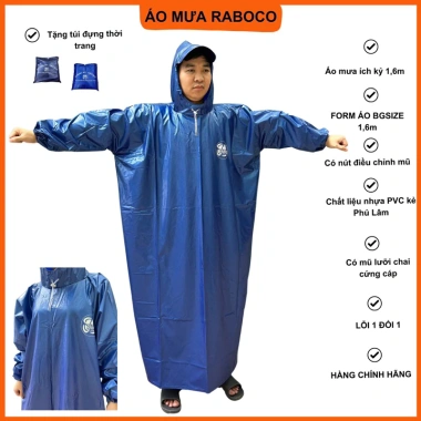 Áo mưa Raboco big size nam nữ nhựa vân kẻ PVC siêu dai - Giá chỉ 104.600₫ 8