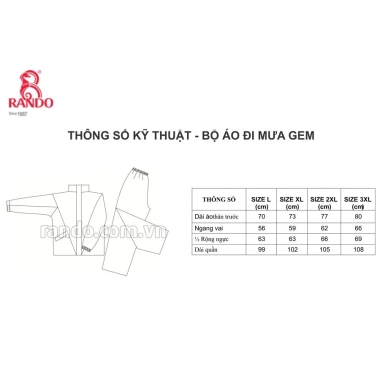 Áo Mưa RANDO Chính Hãng Vải Dù Cao Cấp Không Thấm Nước Cho Nam Nữ Đi Phượt Giá 595k 7