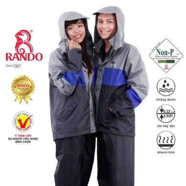 Áo Mưa RANDO Chính Hãng Vải Dù Cao Cấp Không Thấm Nước Cho Nam Nữ Đi Phượt Giá 595k 9