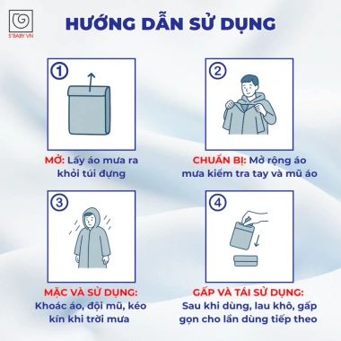 Áo Mưa S'BABY Tiện Lợi Dùng Nhiều Lần, Chống Nước, Nhỏ Gọn, Phù Hợp Du Lịch - 21.000₫