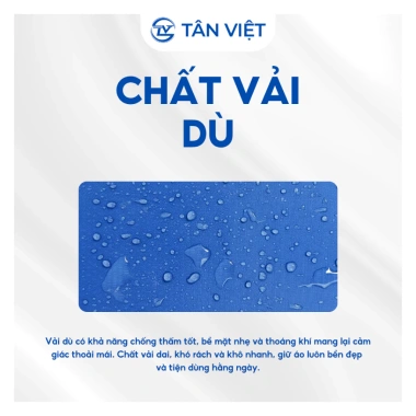 Áo mưa Tân Việt vải dù chống thấm, bền bỉ không rách – thích hợp đi làm, học, phượt