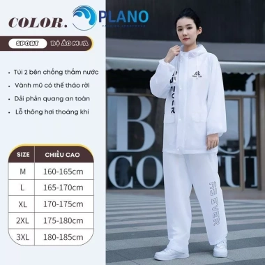 Áo mưa thể thao PLANO KP092 cho đạp xe, chạy bộ – Siêu nhẹ, không thấm nước, giá 239k