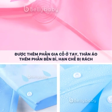 Áo mưa trẻ em Belly Baby EVA an toàn, ngăn đựng balo, phù hợp bé trai & bé gái - Giá 189.000₫