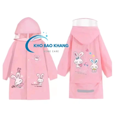 Áo Mưa Trẻ Em Cài Nút Hoạt Hình Dễ Thương, Chống Thấm, Ngăn Balo & Kính, 69.300đ