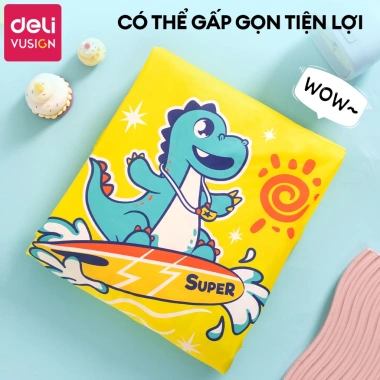 Áo Mưa Trẻ Em DELI - Phản Quang An Toàn, Ngăn Đeo Ba Lô, Nhiều Màu, Tặng Hộp Màu