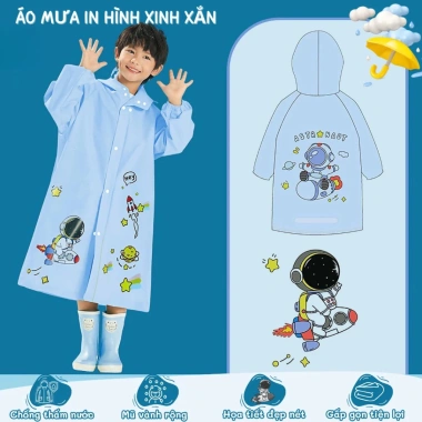 Áo mưa trẻ em hoạt hình chống thấm nước, chắn gió, gấp gọn - Giá chỉ 78.000đ 5 Áo mưa trẻ em hoạt hình chống thấm nước, chắn gió, gấp gọn - Giá chỉ 78.000đ 5