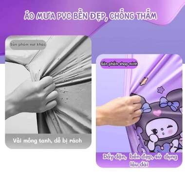 Áo mưa trẻ em hoạt hình chống thấm nước, chắn gió, gấp gọn - Giá chỉ 78.000đ
