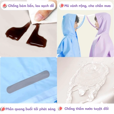Áo mưa trẻ em hoạt hình chống thấm nước, chắn gió, gấp gọn - Giá chỉ 78.000đ