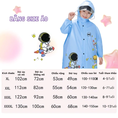 Áo mưa trẻ em hoạt hình chống thấm nước, chắn gió, gấp gọn - Giá chỉ 78.000đ