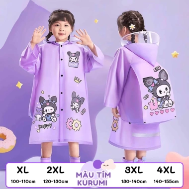 Áo mưa trẻ em hoạt hình chống thấm nước, chắn gió, gấp gọn - Giá chỉ 78.000đ